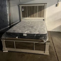 New Full Size Bed With Mattress Set!! 