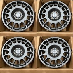 15x7 4x100/114.3 ET38 Anthracite Wheels CB73.1 59.7mm Caps Fits Honda Toyota Nissan Mazda Set