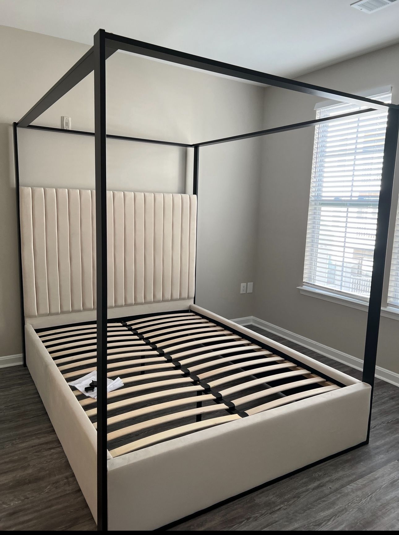Cream queen Size Bed