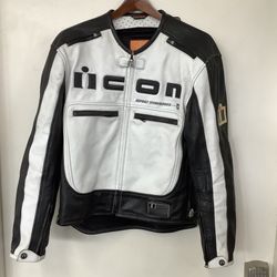 Icon Motorhead Leather Motorcycle Style Jacket Size Small 