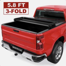 5.8FT Tri-Fold  Soft Truck Bed Tonneau Cover For 2019-2026 Silverado Sierra 1500