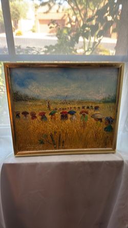 Vintage 1977 Original Impressionist Oil Painting – Signed "Miranda"