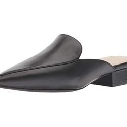 Cole Haan Piper Mules Black Leather Pointed Toe Block Heel W12888 Womens Size 9B