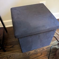 Dark Grey Cube Storage Ottoman 