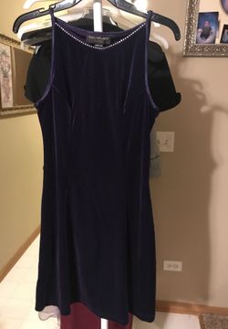 Purple velvet short dress