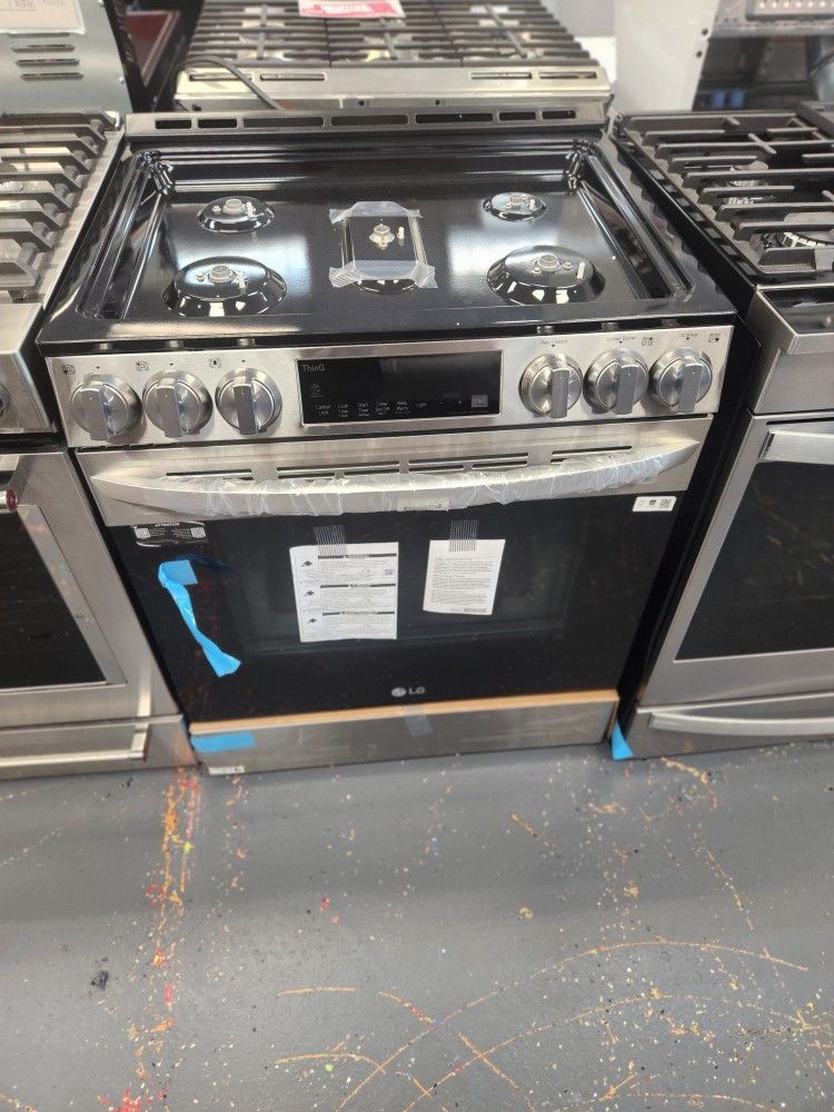 Amazing LG LSGL5833F 30 inch Slide In Smart Gas Range With 5 Sealed Burners 5.8 Cu Ft