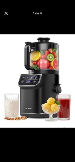 TUUMIIST 3-in-1 Cold Press Juicer Machine, Smart Touch Masticating Juicers for Whole Fruit & Vegetab