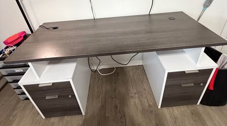 Office Desk with Dual Drawer Pedestals