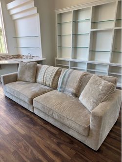 Roche Bobais Cream Suede Couch Sofa