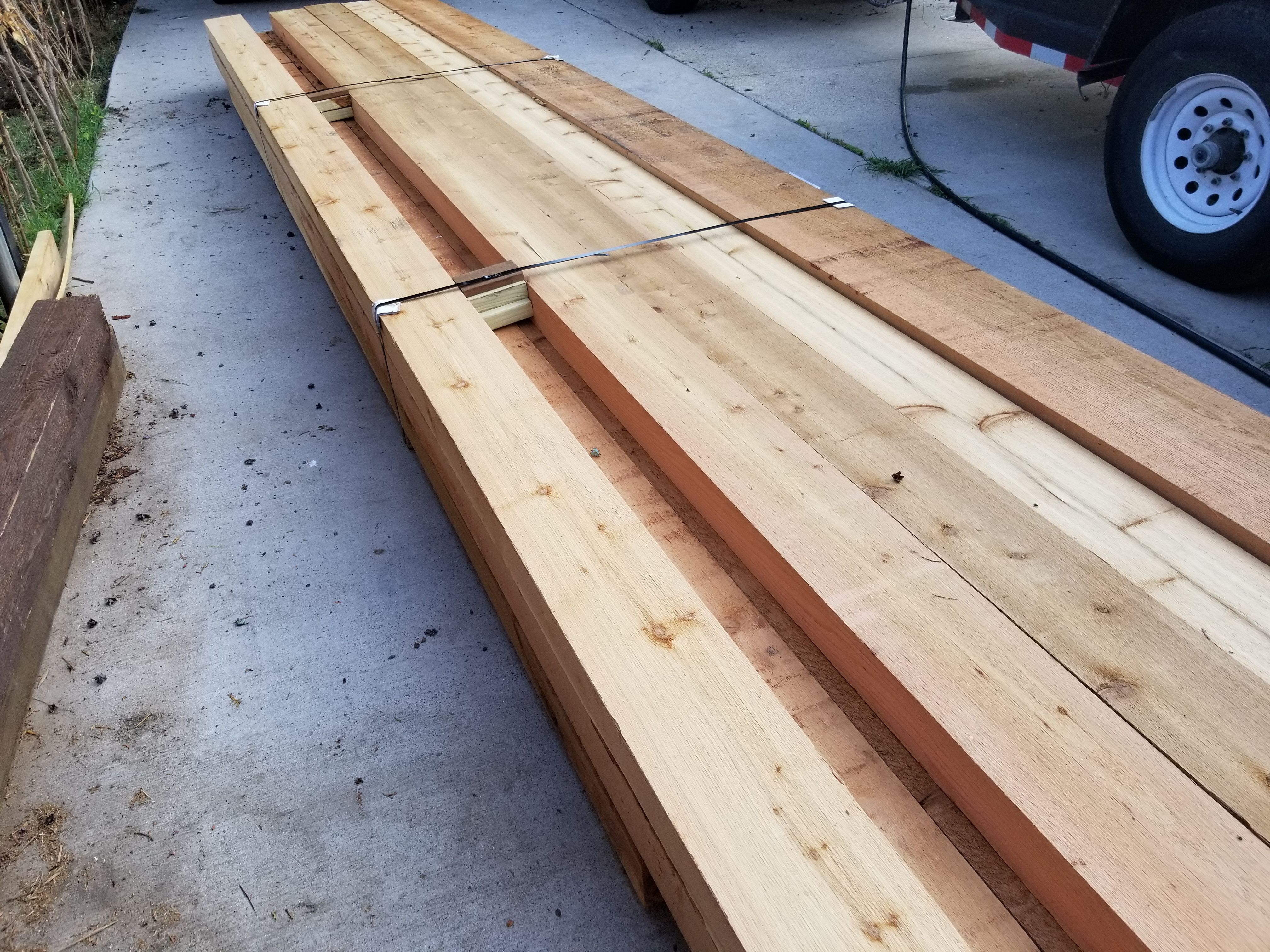 New cedar. beams 4x12x24