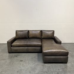 Restoration Hardware, Maxwell Leather Sofa with Chaise