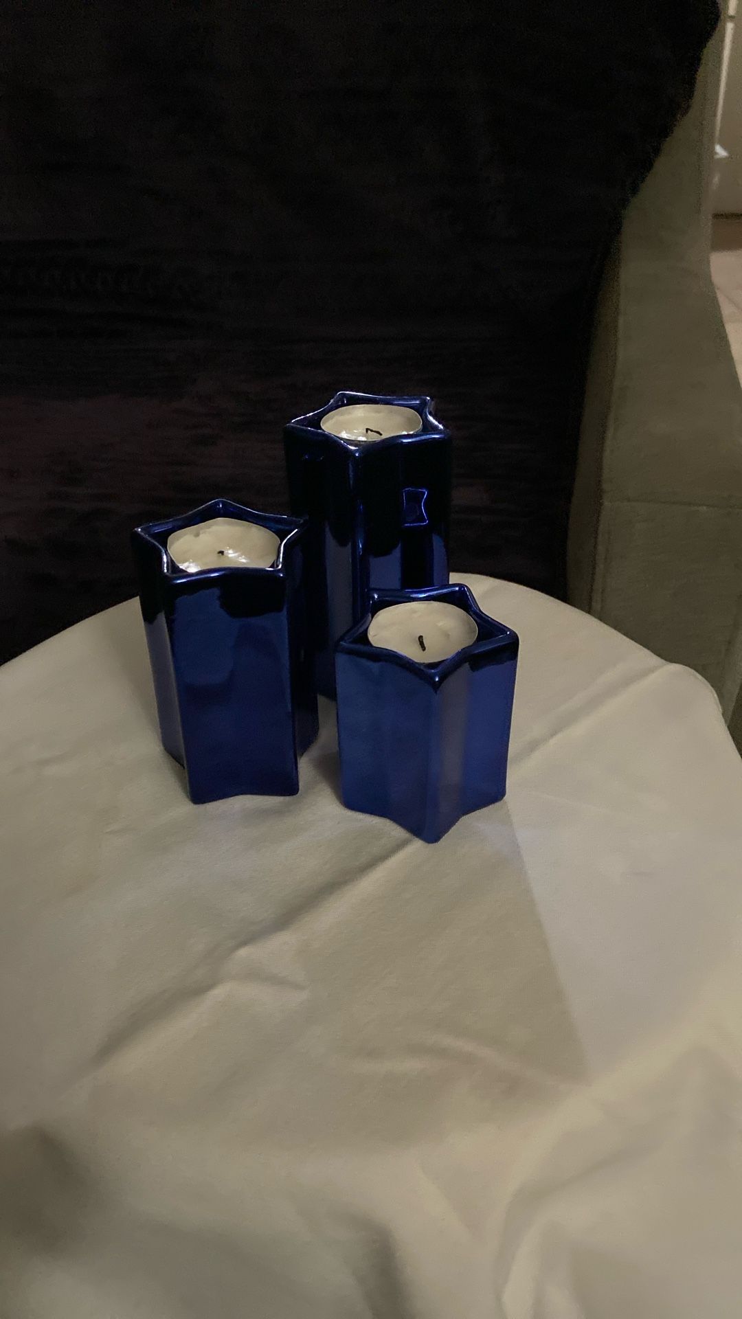 Cobalt Blue Star Voltives Candle Holders