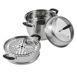 Vevor Steamer Pot 11in/28cm, 3 Tier Steamer Pot for Cooking with 8.5QT Stock Pot