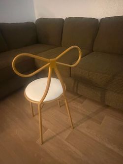 Gold Bow Back Accent Chair