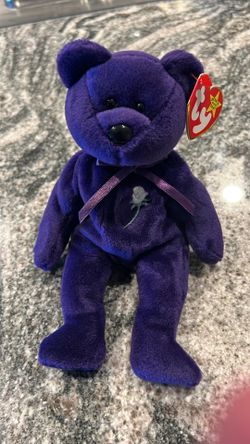 Ty Princess Diana Original Beanie Baby w/ Tag Protector And Cursive Script