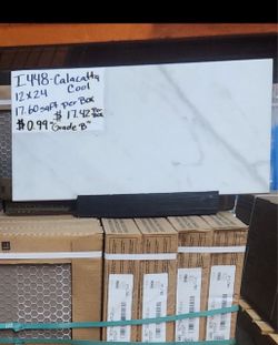 Tile floors Porcelain 12x24.  .99 cents sqft  Box 17.60sqft $17.42