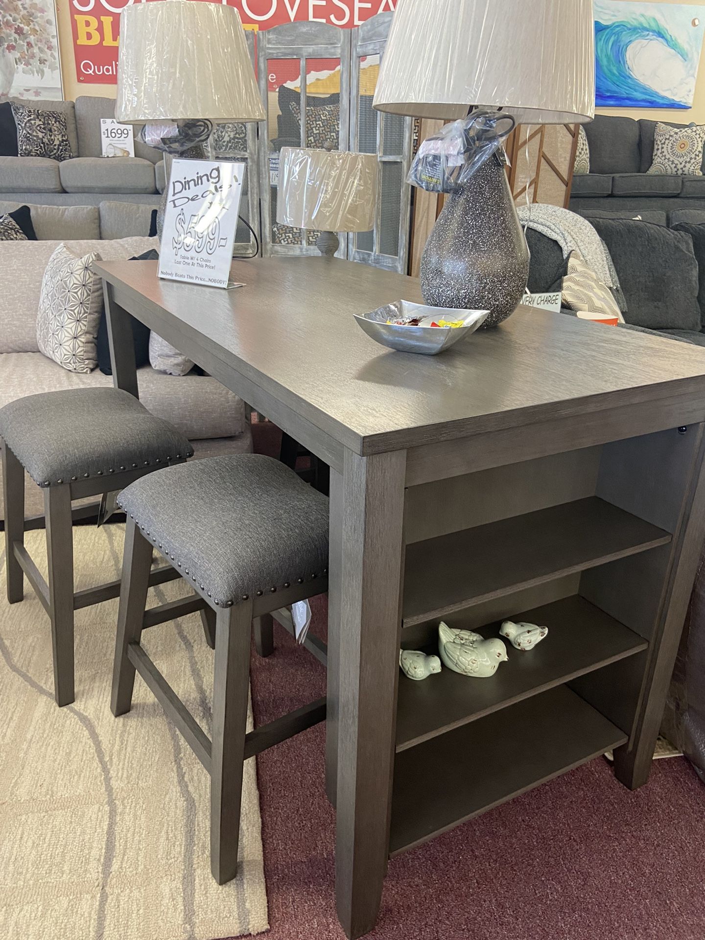 Storage Dinette With 4 Stools ❤️❤️$50 Down Takes Home