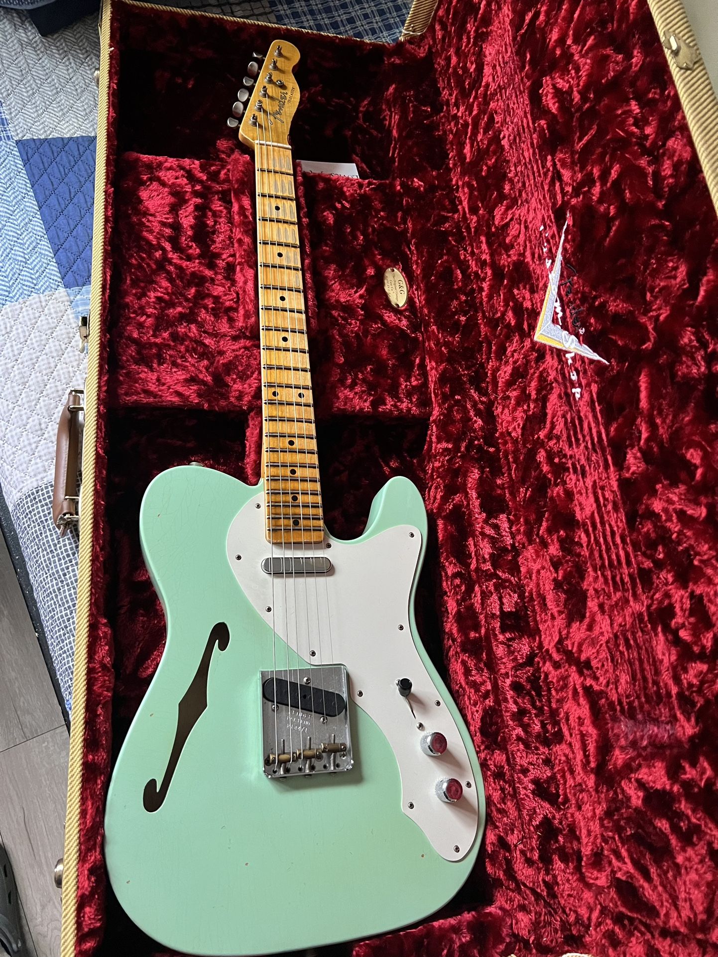 2018 Fender Limited Edition Custom Shop 50's Telecaster Thinline Journeyman Relic Super Faded Aged Surf Green + COA OHSC
