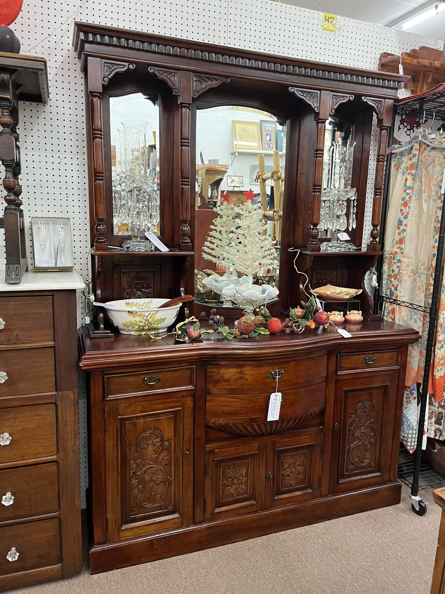 Vintage Sideboard Buffet w/ Mirror