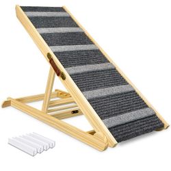 SOKO Dog Ramp, Folding Pet Ramp for Bed Suitable for Small & Large Old Dogs & Cats - 41.33" Long Portable Paw Ramp High Traction Dog Ramps for Car, SU