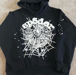 Sp5der Black Hoodie Spider Web Graphic