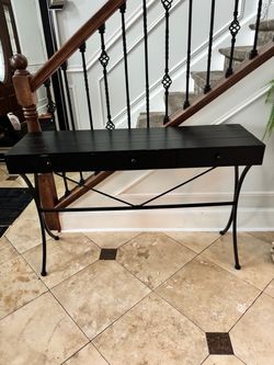 Black Table with Drawers