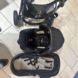 3 piece Evenflo baby stroller and car seat