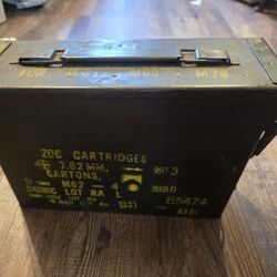 Vintage Military Metal Ammo Box