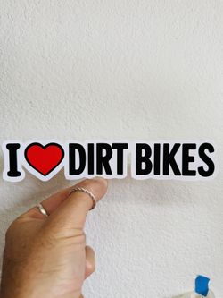 I Love Dirt Bikes Motocross Helmet Enduro Sticker Dirt Bike MX Decal 100%