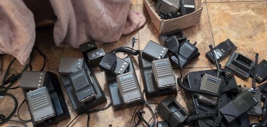 Big Lot of Motorola HT600 & Radius Two-Way Radios + Chargers, Mics & Accessories