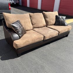 Black & Brown 3 Seat Couch - FREE DELIVERY