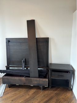 Queen size bed frame and nightstand