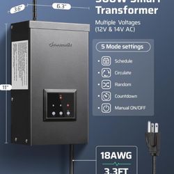 DEWENWILS Smart Low Voltage Landscape Transformer 300W, 3 Independent Outputs, 120V AC to 12V/14V AC, Landscape Lighting Transformer with Schedule