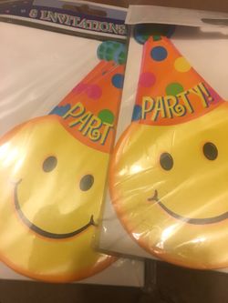 2 new packs of Birthday invitations. emoji. 8 count per pack. Total 16 invitations.