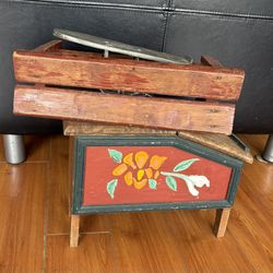 Antique Cajón Para Lustrar Zapatos