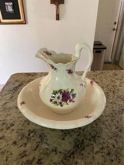 Vintage pitcher and wash basin