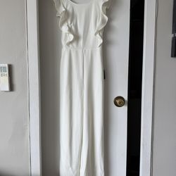 **Brand New, Chic White Bridal Jumpsuit**