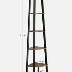 rustic brown industrial 5 tier shelf
