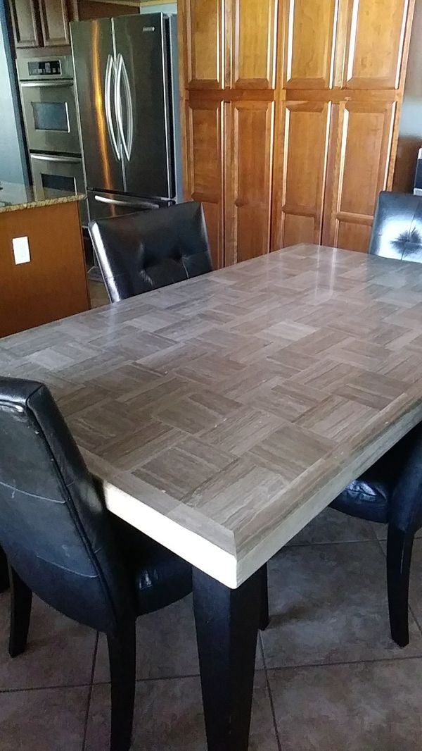 Ashley 5 piece marble dining table for Sale in Goodyear, AZ OfferUp
