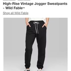High-Rise Vintage Jogger Sweatpants - S