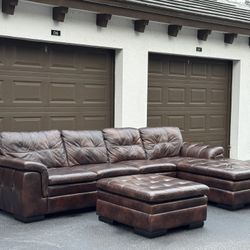 🛋️ Sofa/Couch Sectional - Brown - Leather - Delivery Available 🚛