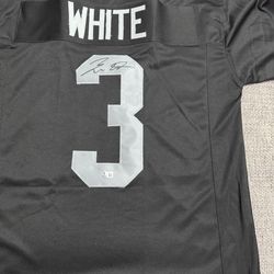 Zamir White Signed Autograph Custom Jersey - Beckett Coa- Las Vegas Raiders