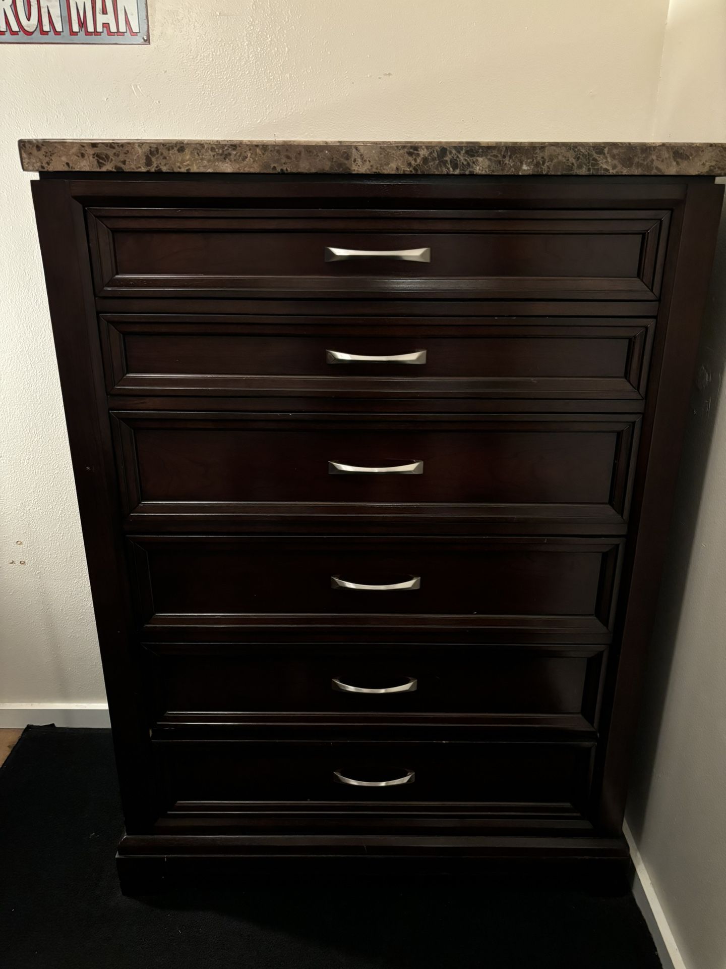 6 Drawer Granite Top Dresser
