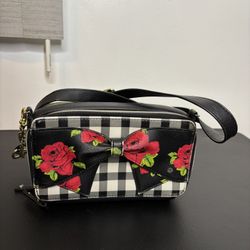 Betsey Johnson GINGHAM ROSE CROSSBODY