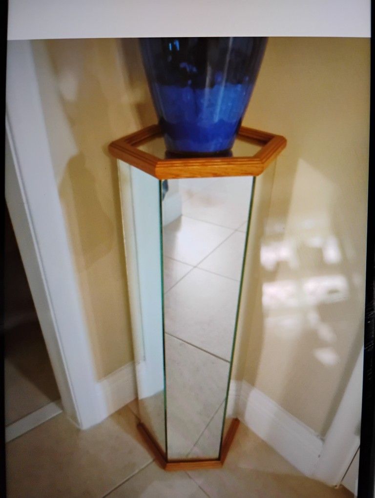 Vintage Mirror Pedestal Pedestal Antiguo Espejo