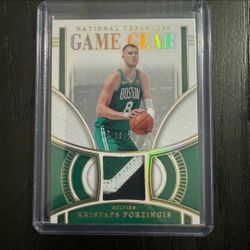 Panini National Treasures Kristaps Porzingis Boston Celtics Game Used Patch Card