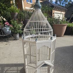 Large Beautiful Wood Birdcage Victorian Style