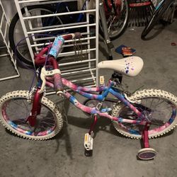 Girls 16” Bike W/training Wheels 