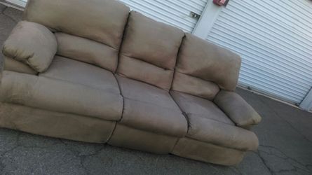 Microfiber Sofa W/ Dual Recliners