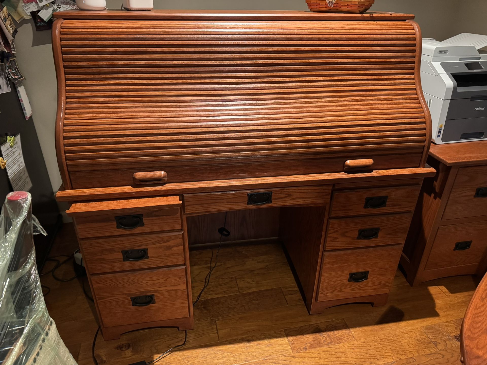 Oak Roll top Desk